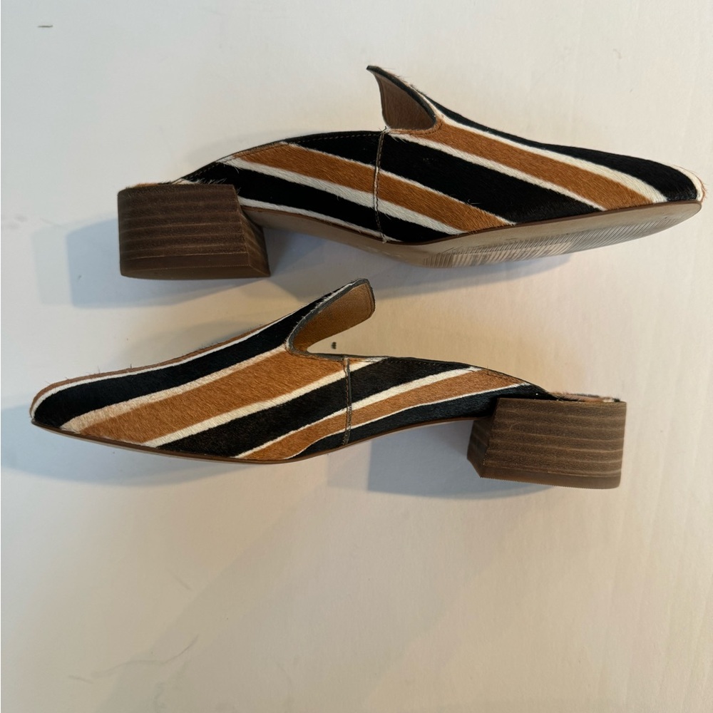 Willa Loafer Mule in Striped Calf Hair